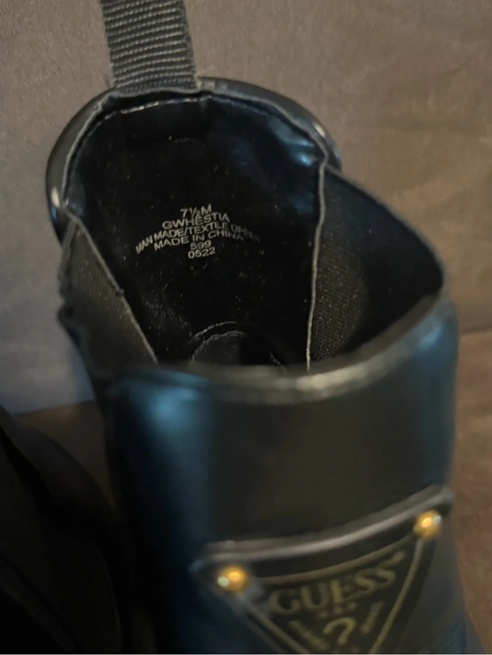 Guess Black Leather Chukka Boots with Branded Plaque